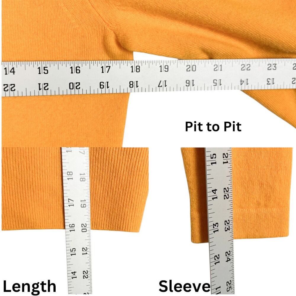 Pure Collection Orange Basic Preppy Crew Neck 100… - image 8
